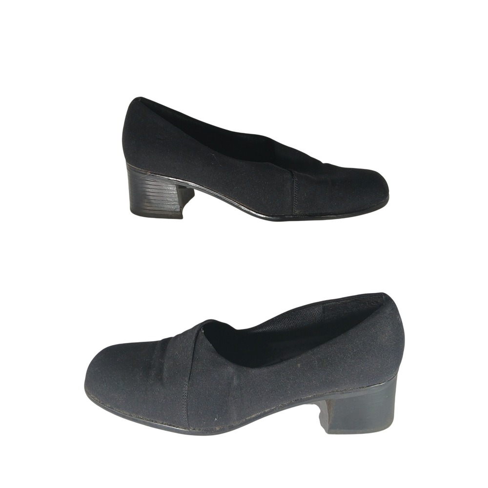 LifeStride Block Heel Pumps‎ 6.5M Black Square Toe Officecore 90s Vintage